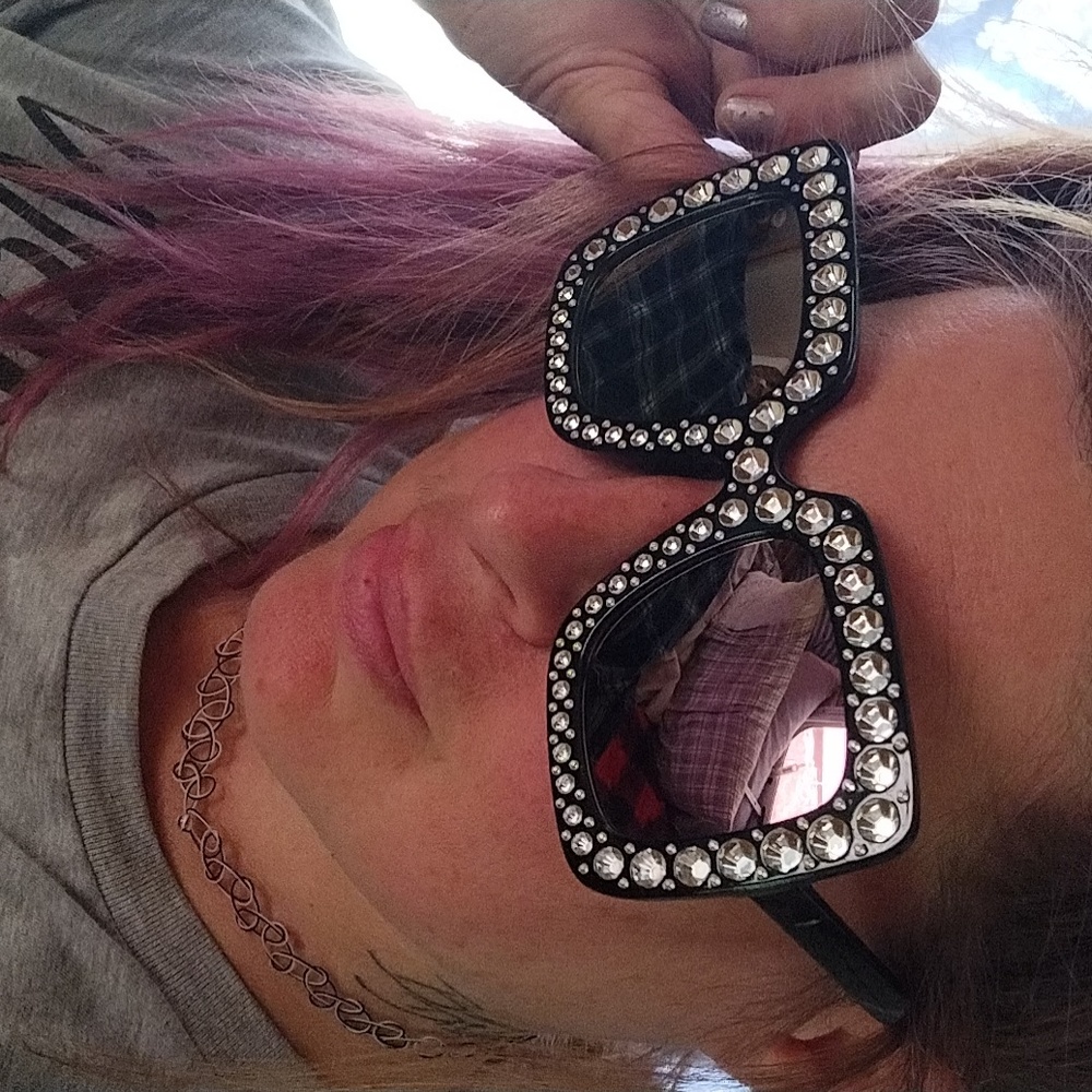All Glitz, black with a bling rim accent sunglasses
